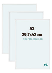 Aurora Aluminium Bilderrahmen 29-7x42cm A3 3 Stuck Weiss Hochglanz Vorne Messe | Yourdecoration.de