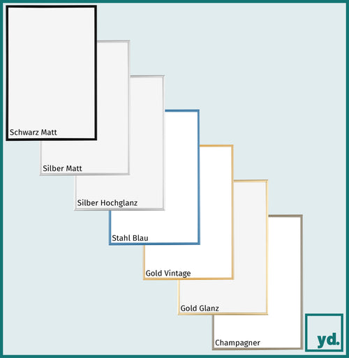 Bilderrahmen 55x55cm Stahl Blau Aluminium Austin