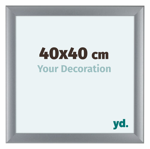 Como MDF Bilderrahmen 40x40cm Silber Matt Vorne Messe | Yourdecoration.de