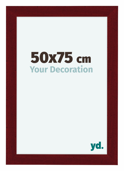 Como MDF Bilderrahmen 50x75cm Weinrot Gewischt Vorne Vorne | Yourdecoration.de