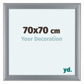 Como MDF Bilderrahmen 70x70cm Silber Matt Vorne Messe | Yourdecoration.de