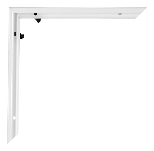 Evry Kunststoff Bilderrahmen 20x20cm Weiss Hochglanz Detail Ecke | Yourdecoration.de