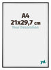 Kent Aluminium Bilderrahmen 21x29 7cm A4 Schwarz Hochglanz Vorne Messe | Yourdecoration.de