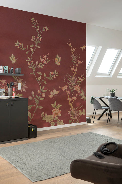 Komar Chinoiserie Vlies Fototapete 250x250cm 5 bahnen interieur | Yourdecoration.de