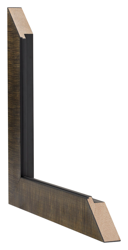 Leeds Holz Bilderrahmen 60x84cm Champagner Geburstet Detail Querschnitt | Yourdecoration.de