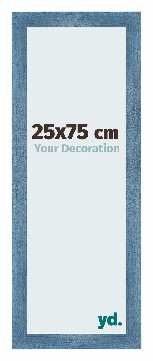 Mura MDF Bilderrahmen 25x75cm Hellblau Gewischt Vorne Messe | Yourdecoration.de