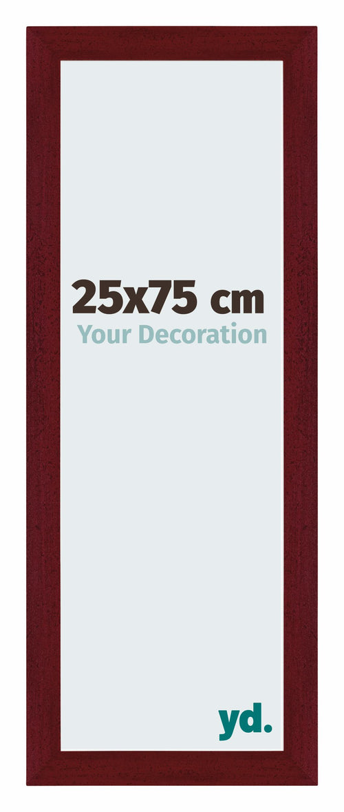 Mura MDF Bilderrahmen 25x75cm Weinrot Gewischt Vorne Messe | Yourdecoration.de