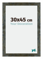 Mura MDF Bilderrahmen 30x45cm Blau Gold Meliert Vorne Messe | Yourdecoration.de