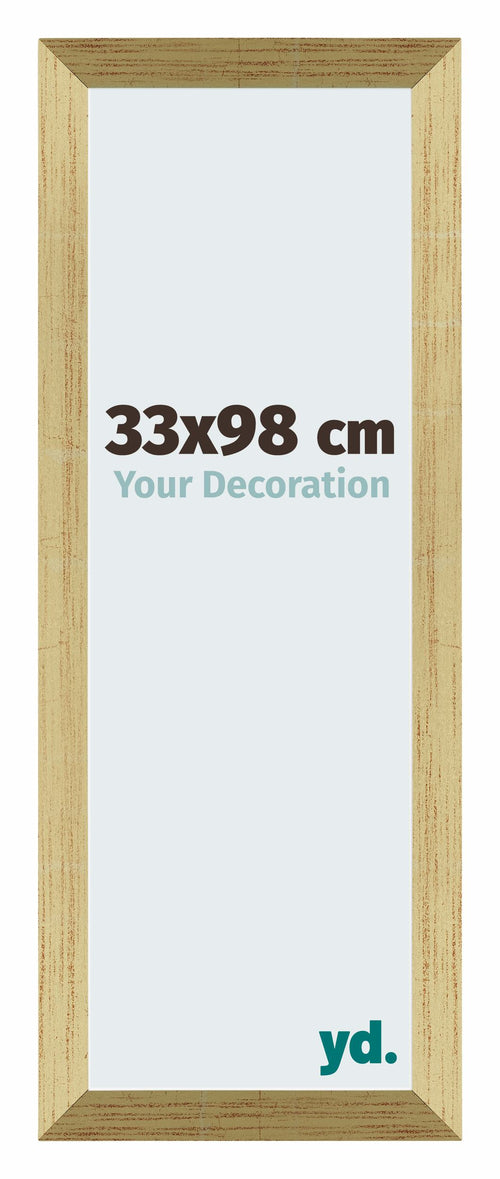 Mura MDF Bilderrahmen 33x98cm Goldglanz Vorne Messe | Yourdecoration.de