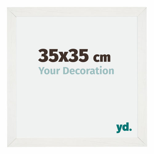 Mura MDF Bilderrahmen 35x35cm Weiss Gewischt Vorne Messe | Yourdecoration.de