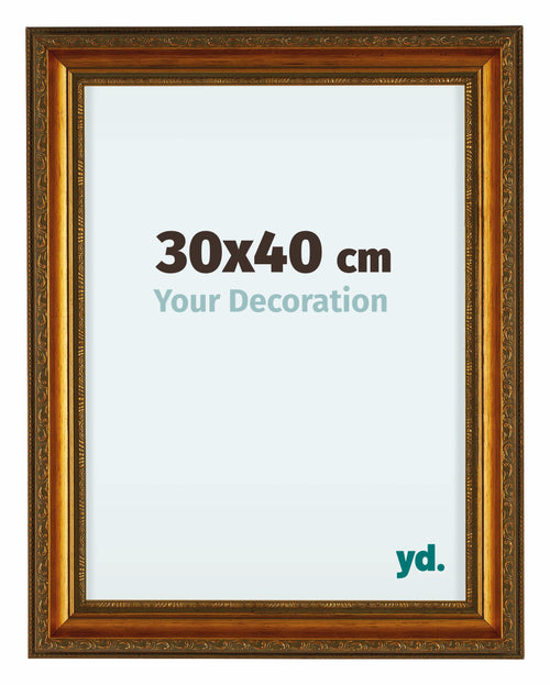 Oxford Holz Bilderrahmen 30x40cm Gold Antik Vorne Messe | Yourdecoration.de