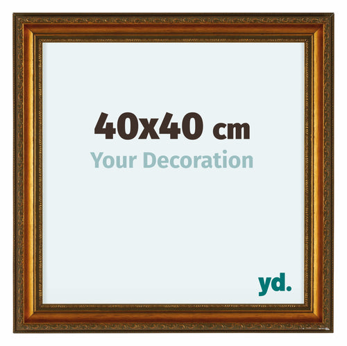 Oxford Holz Bilderrahmen 40x40cm Gold Antik Vorne Messe | Yourdecoration.de