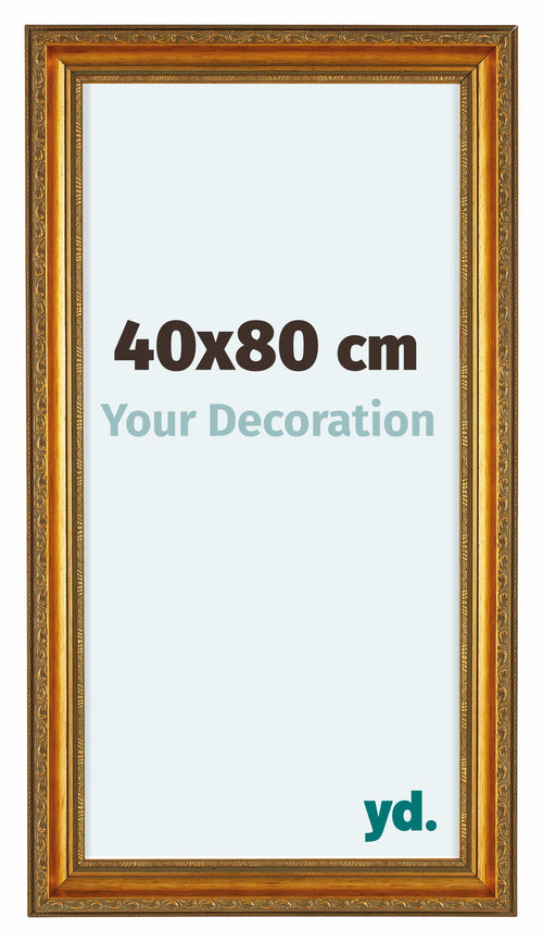 Oxford Holz Bilderrahmen 40x80cm Gold Antik Vorne Messe | Yourdecoration.de