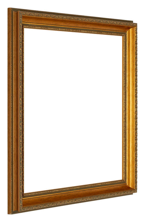 Oxford Holz Bilderrahmen 60x60cm Gold Antik Vorne Schrag | Yourdecoration.de