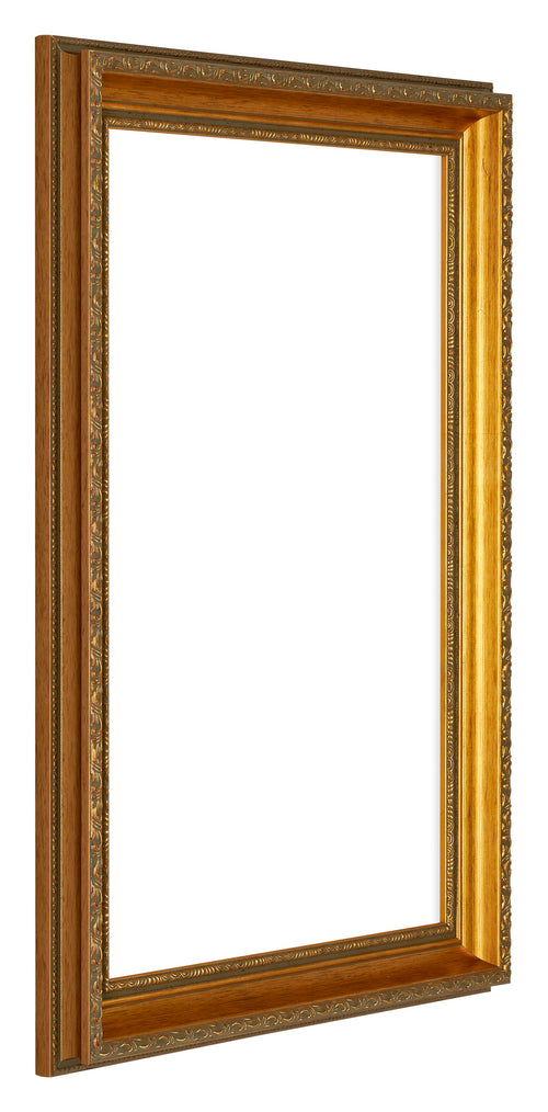 Oxford Holz Bilderrahmen 60x90cm Gold Antik Vorne Schrag | Yourdecoration.de