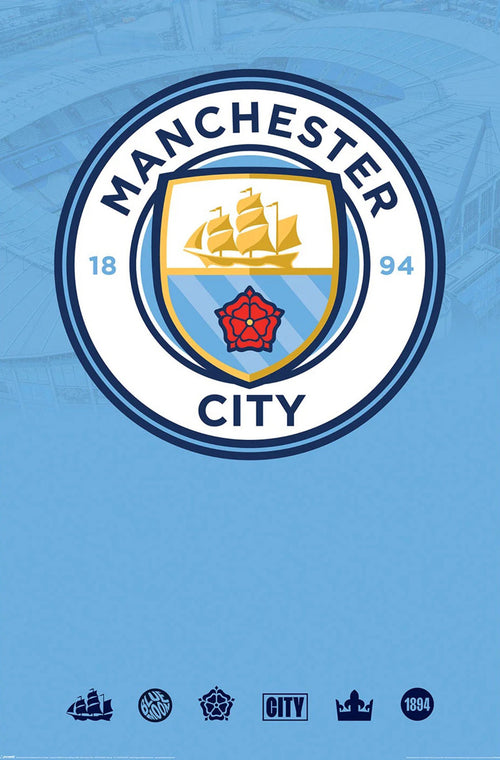 Poster Manchester City Club Crest 61x91 5cm PP35440 | Yourdecoration.de