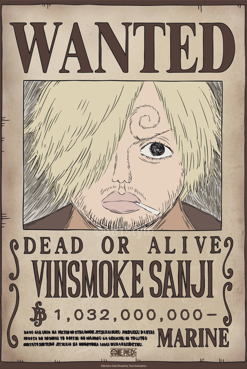 Poster One Piece Wanted Sanji Wano 38x52cm Abystyle GBYDCO625 | Yourdecoration.de