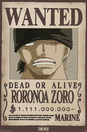 Poster One Piece Wanted Zoro Wano 61x91 5cm Abystyle GBYDCO619 | Yourdecoration.de