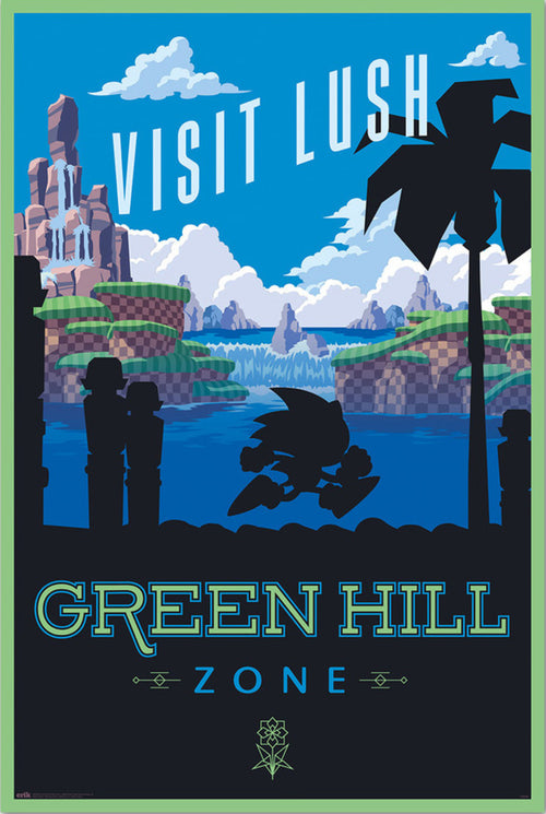 Poster Sonic The Hedgehog Visit Lush Green Hill Zone 61x91 5cm Grupo Erik GPE5810 | Yourdecoration.de