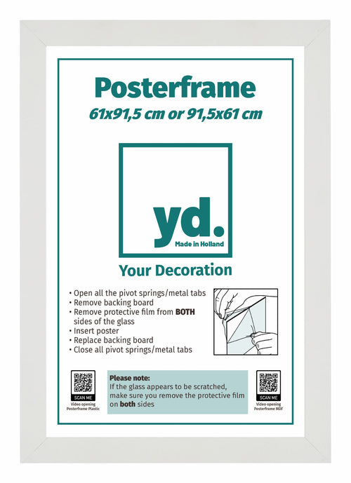 Posterrahmen 61x91,5cm Weiss MDF Vorne Inlay | Yourdecoration.de