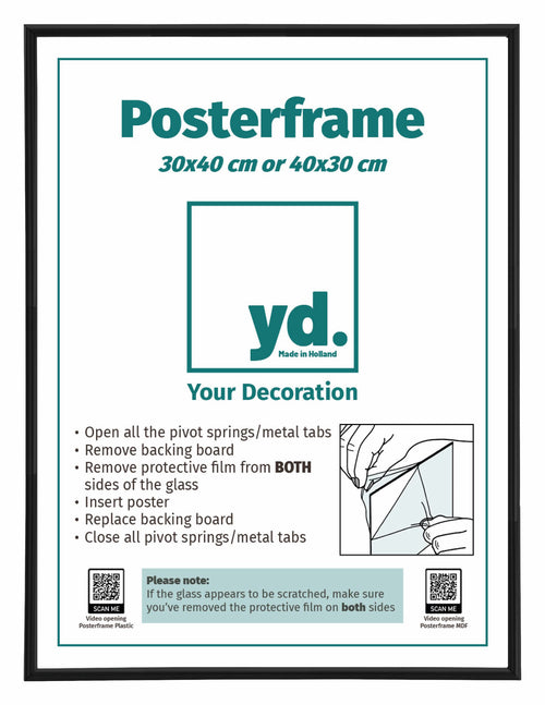 Posterrahmen Kunststoff 30x40cm Schwarz Matt Vorne Messe | Yourdecoration.de