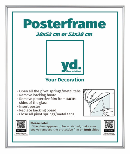 Posterrahmen Kunststoff 38x52cm Silber Vorne Messe | Yourdecoration.de