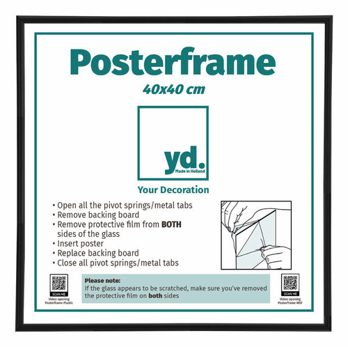 Posterrahmen Kunststoff 40x40cm Schwarz Matt Vorne Messe | Yourdecoration.de