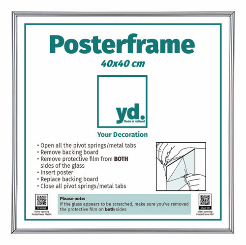 Posterrahmen Kunststoff 40x40cm Silber Vorne Messe | Yourdecoration.de