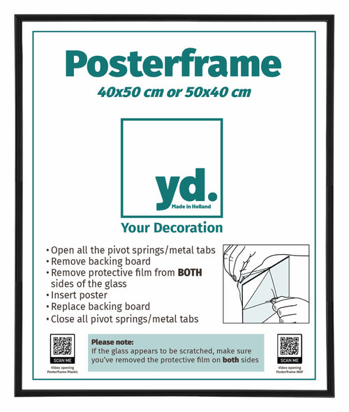 Posterrahmen Kunststoff 40x50cm Schwarz Matt Vorne Messe | Yourdecoration.de