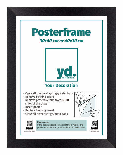 Posterrahmen MDF 30x40cm Schwarz Matt Vorne Messe | Yourdecoration.de