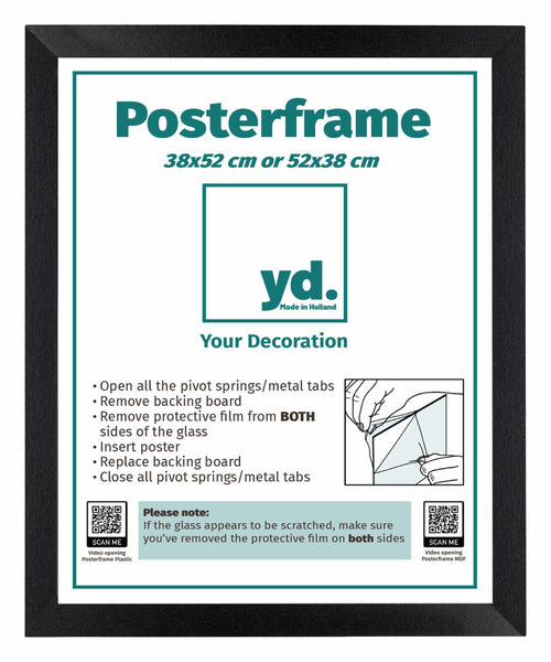 Posterrahmen MDF 38x52cm Schwarz Matt Vorne Messe | Yourdecoration.de