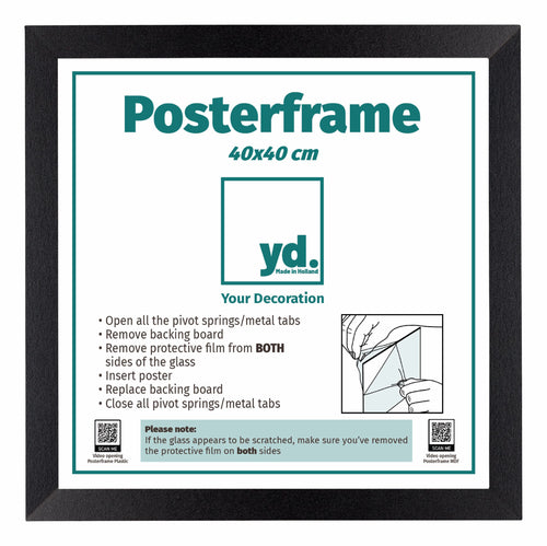 Posterrahmen MDF 40x40cm Schwarz Matt Vorne Messe | Yourdecoration.de