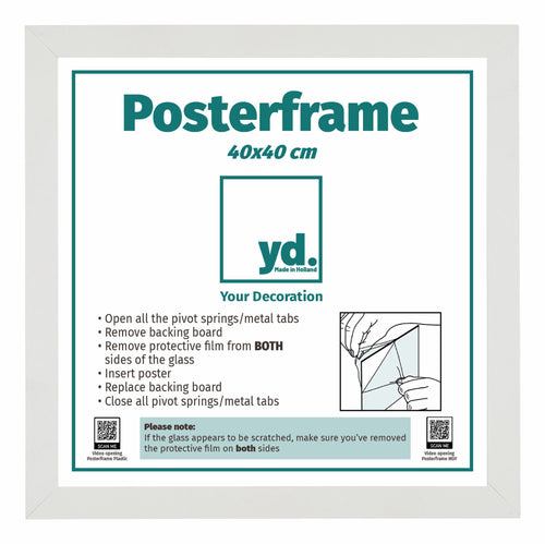 Posterrahmen MDF 40x40cm Weiss Matt Vorne Messe | Yourdecoration.de