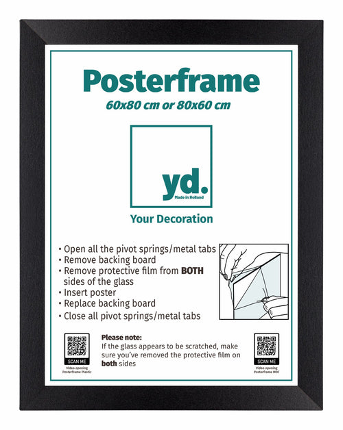 Posterrahmen MDF 60x80 Schwarz Matt Vorne Messe | Yourdecoration.de