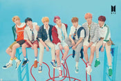 GBeye BTS Group Blue Poster 91,5x61cm | Yourdecoration.de