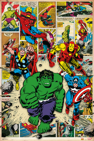 Grupo Erik GPE4786 Marvel Comics Here Come The Heroes Poster 61X91,5cm | Yourdecoration.de