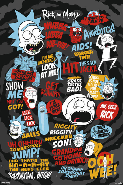 Grupo Erik GPE5241 Rick And Morty Quotes Poster 61X91,5cm | Yourdecoration.de