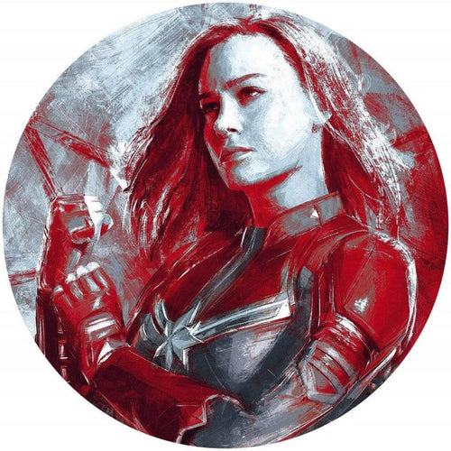 Komar Avengers Painting Captain Marvel Zelfklevend Fototapete 128x128cm Rund | Yourdecoration.de