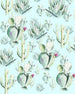 Komar Cactus Blue Vlies Fototapete 200x250cm 2-bahnen | Yourdecoration.de