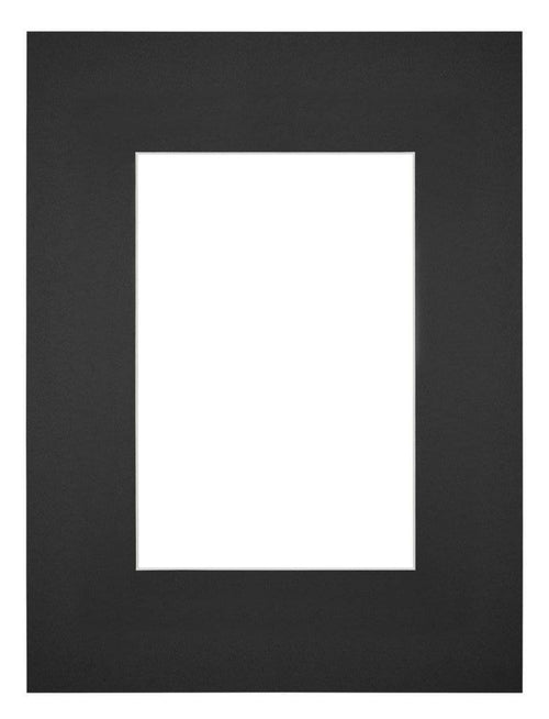 Passepartout 18x24cm Karton Schwarz Rand Gerade - Vorne | Yourdecoration.de