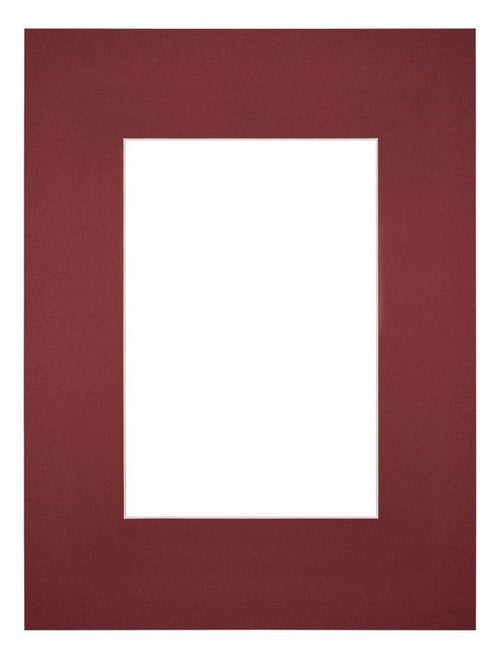 Passepartout 18x24cm Karton Weinrot Rand Gerade - Vorne | Yourdecoration.de