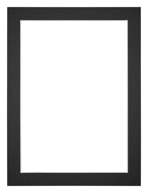 Passepartout 60x80cm Karton Schwarz Rand 3cm Gerade - Vorne | Yourdecoration.de