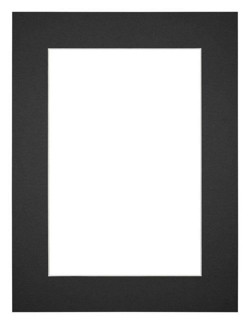 Passepartout 60x80cm Karton Schwarz Rand 5cm Gerade - Vorne | Yourdecoration.de