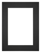 Passepartout 45x60cm Karton Schwarz Rand 5cm Gerade - Vorne | Yourdecoration.de