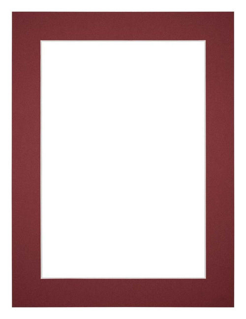 Passepartout 45x60cm Karton Weinrot Rand 4cm Gerade - Vorne | Yourdecoration.de