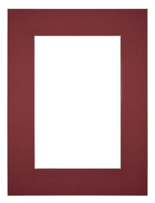 Passepartout 45x60cm Karton Weinrot Rand 6cm Gerade - Vorne | Yourdecoration.de