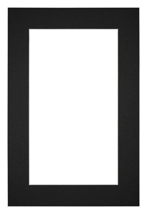 Passepartout 61x91,5cm Karton Schwarz Rand 5cm Gerade - Vorne | Yourdecoration.de