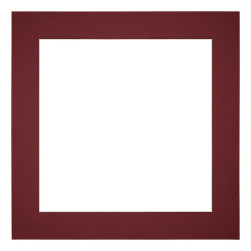 Passepartout 45x45cm Karton Weinrot Rand 5cm Gerade - Vorne | Yourdecoration.de