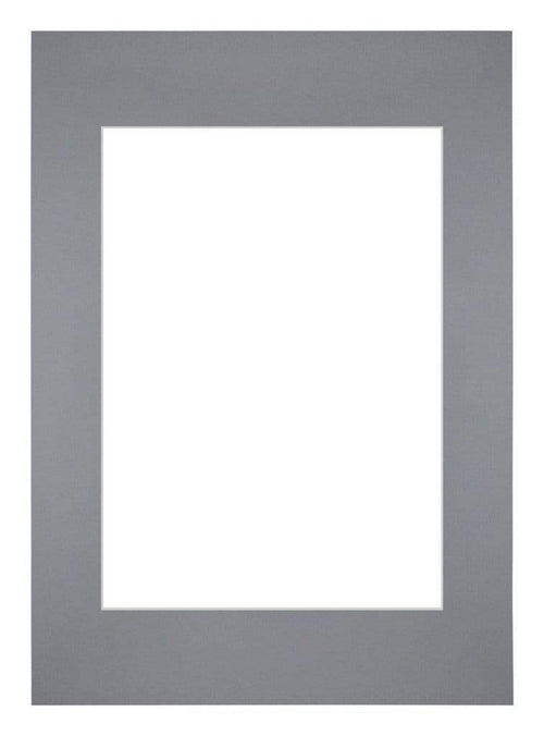 Passepartout 42x59,4cm A2/A3 Karton Grau Rand Gerade - Vorne | Yourdecoration.de