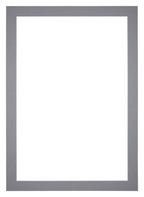 Passepartout 25x35cm Karton Grau Rand 4cm Gerade - Vorne | Yourdecoration.de